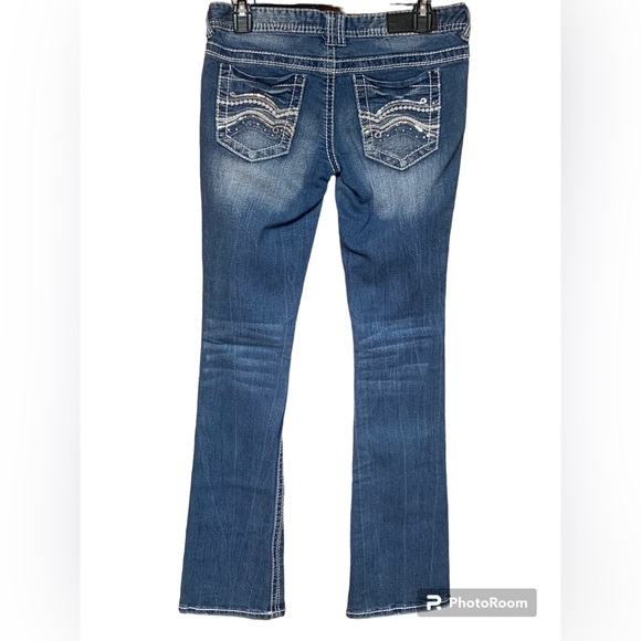 Twentyone black by Rue 21 Slim Boot Jeans Sz 3/4R - Picture 2 of 6